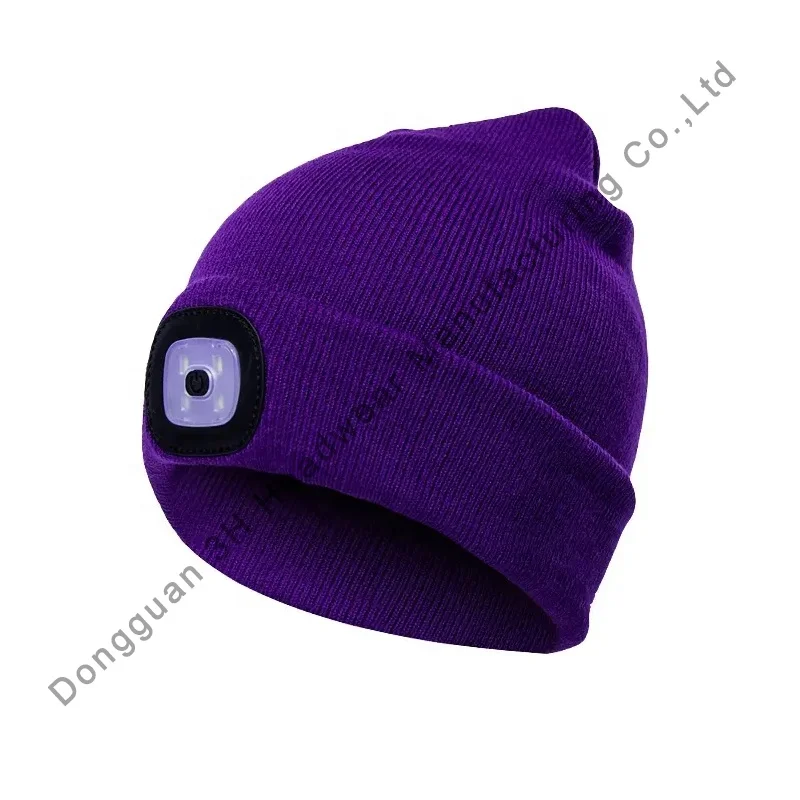 High Quality Sports Unisex Bluetooth Headphone Winter Caps Custom Beanie Hats with Led Light