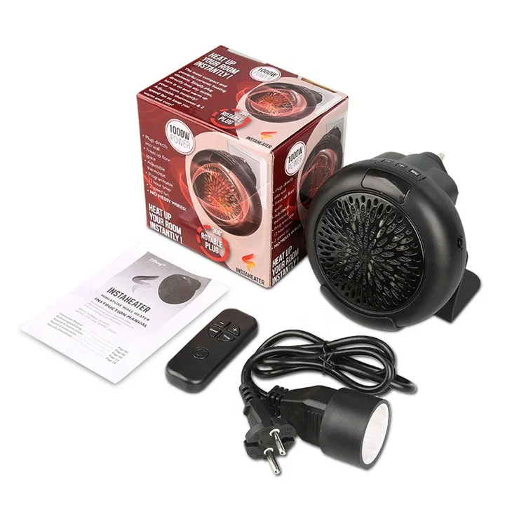 Wholesale handy plug in wireless remote control PTC heating radiator mini wall mounted electric heater