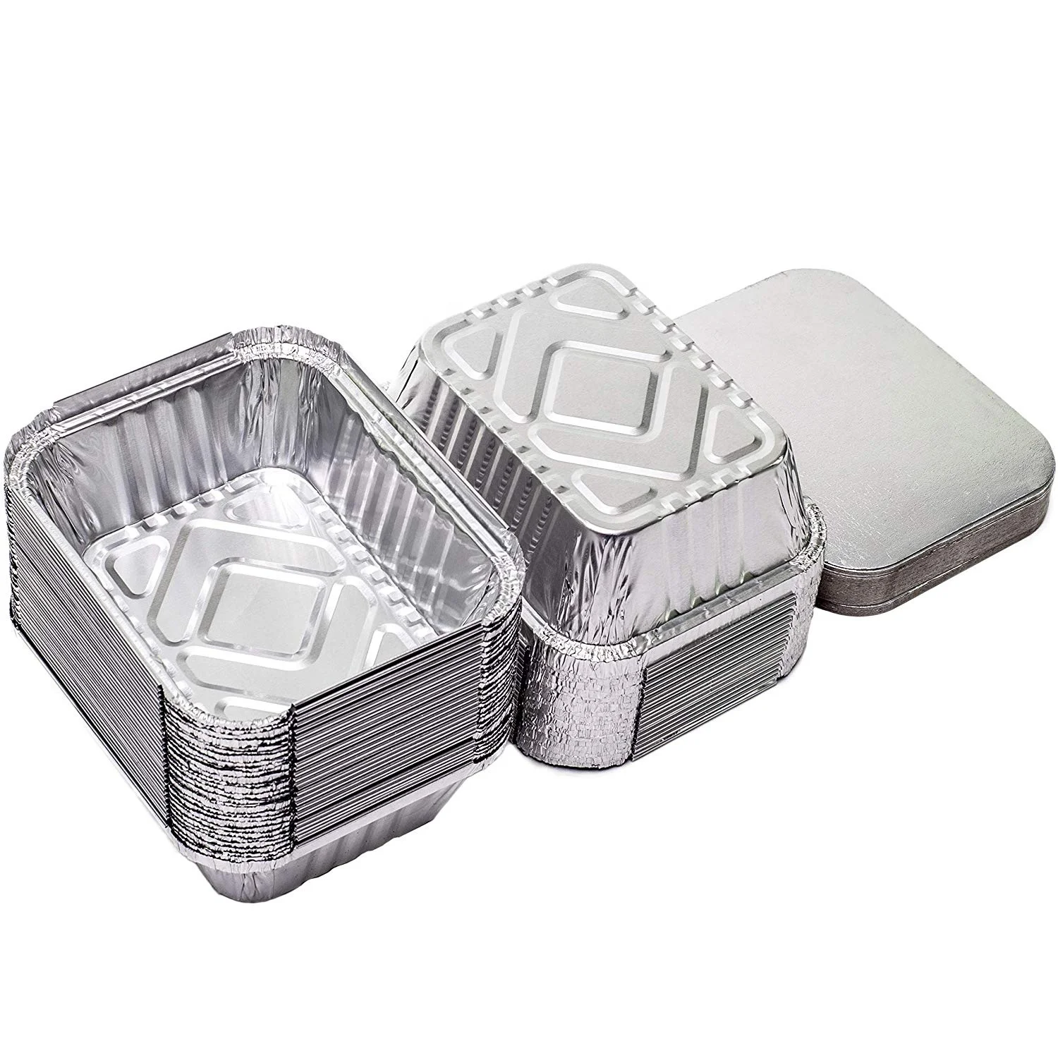 Reusable and Disposable Foil Pans with Board Lids Oven & Freezer Safe 50 Piece Set