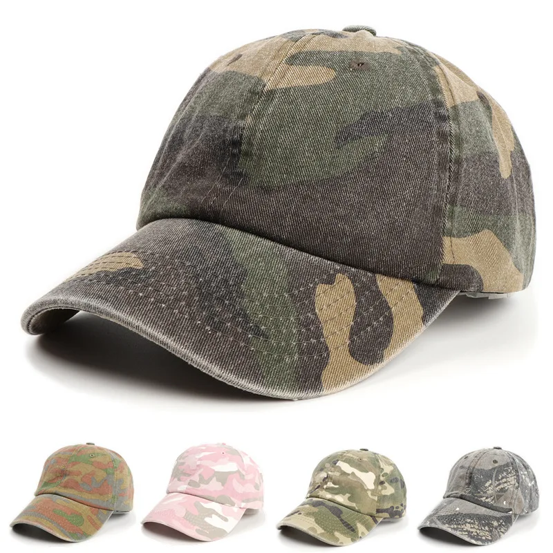 Wholesale Hunting Quality Stone Washed Cotton Camo Tactical Caps Baseball Caps