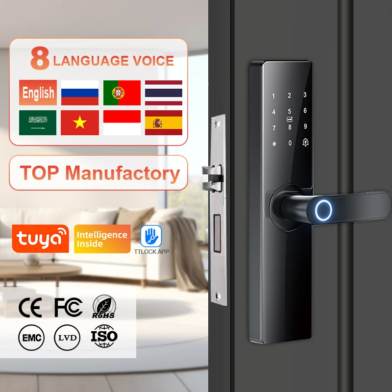 Main Door Locks Hotel Room Lock Smart Remote French Digit Sliding Digital Bedroom System Secured For Entrance Set Doors Handle