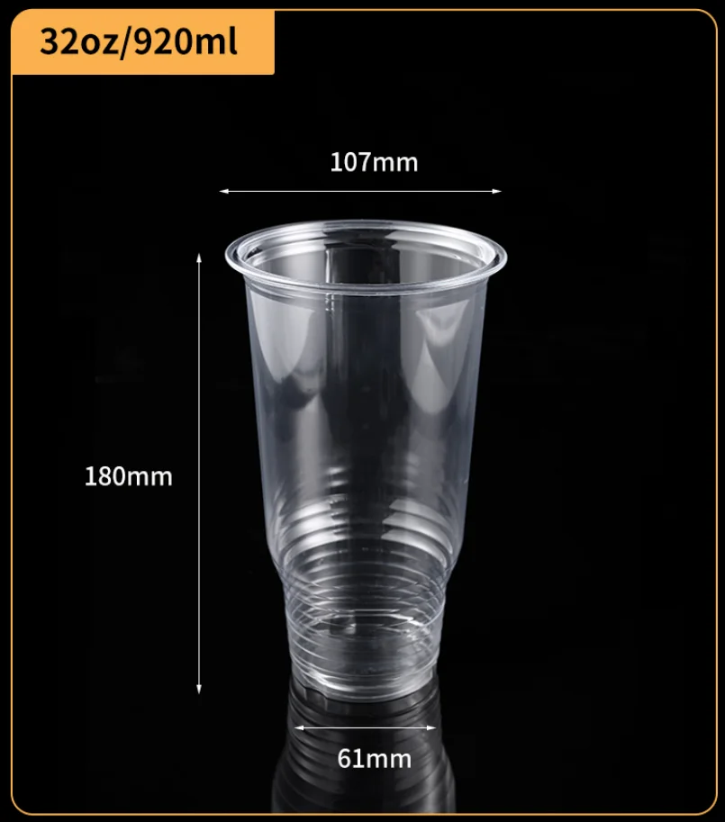 Factory Direct Sell Plastic Cups With Sip Through Lids Clear Tea Coffee Disposable Drink Cups