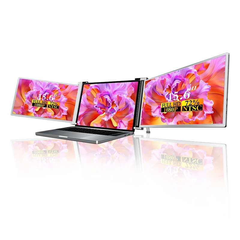 factory bulk 15.6 inch lcd screen 1080p 16:9 display triple monitor extender portable for laptop computer