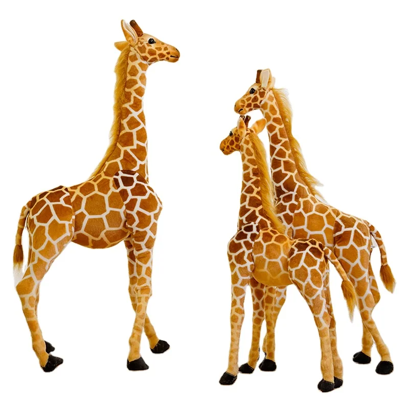 Simulation giraffe plush doll cuddly giraffe plush toy lifelike giant giraffe stuffed animal large
