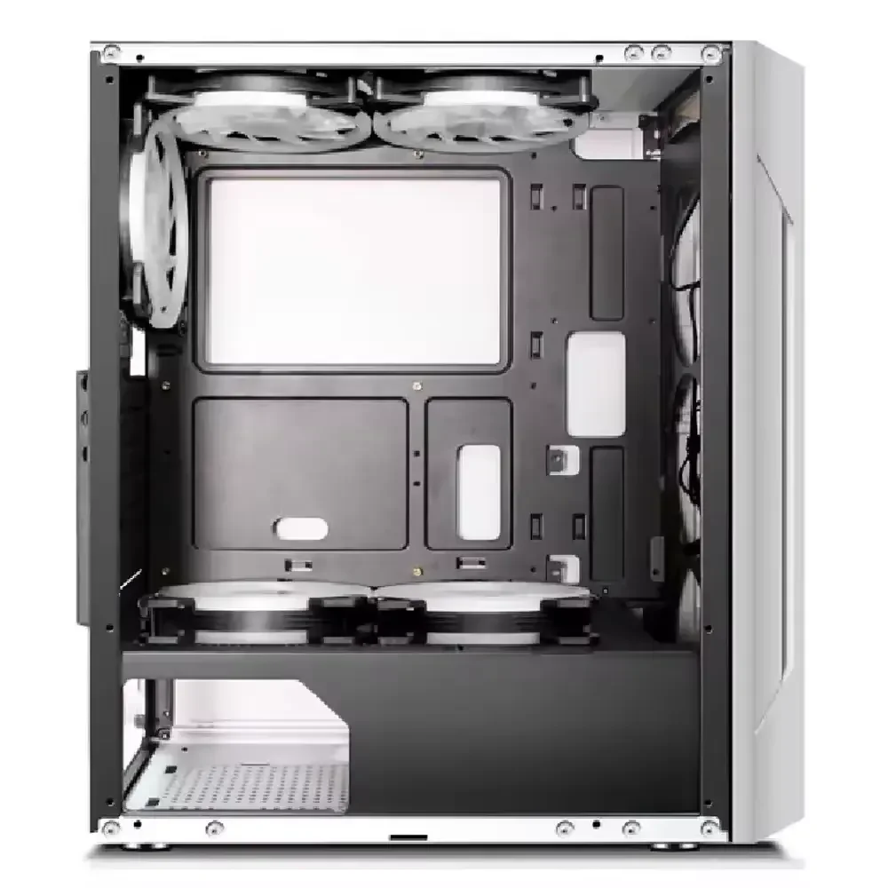 ES280 RGB White ATX Computer Case 240 Water Cooled Supports 8-Fan Position for Competitive Gaming and Micro ATX Motherboard