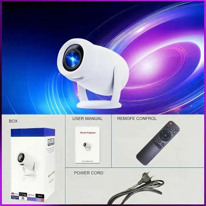 Y400 портативный проектор для Android 12 LED 300 ANSI Lumens HD 4K Wi-Fi 6 видео беспроводной BT 3D