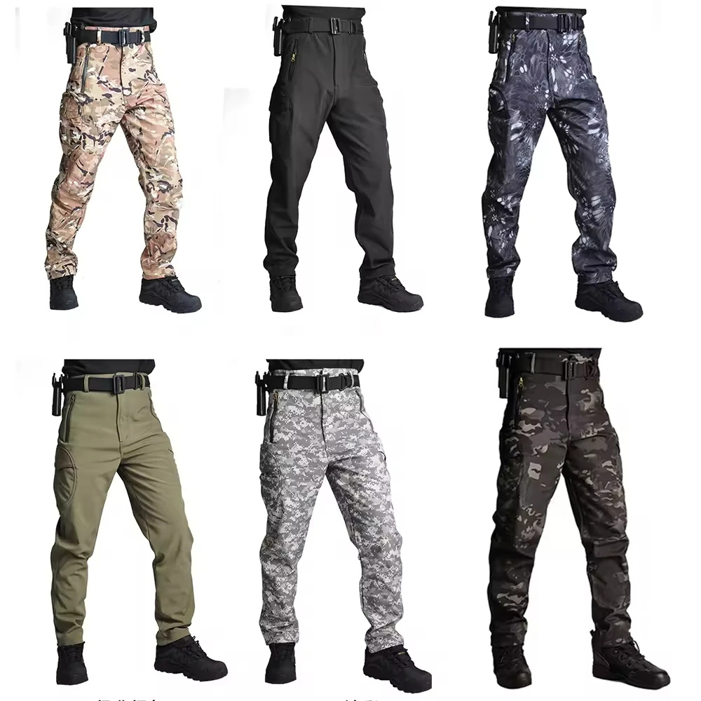 Gujia Winter Anti-Frostbite Constant Fleece Anti-Tear Fabric Waterproof Training Tactical Uniform Pants