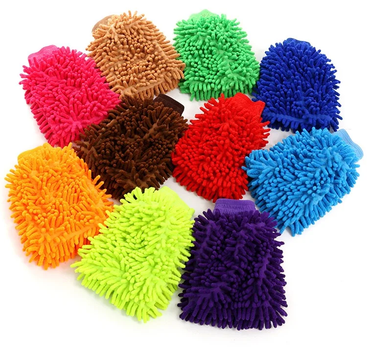 Auto Detail Chenille Car Wash Mitt Economical Microfiber Foam Towel Quick-Dry Water-Absorbent for Cleaning