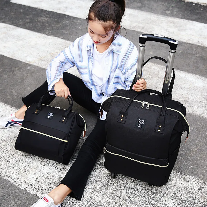 Korean version of the trolley bag Oxford cloth bag mother and child set double shoulder mommy bag