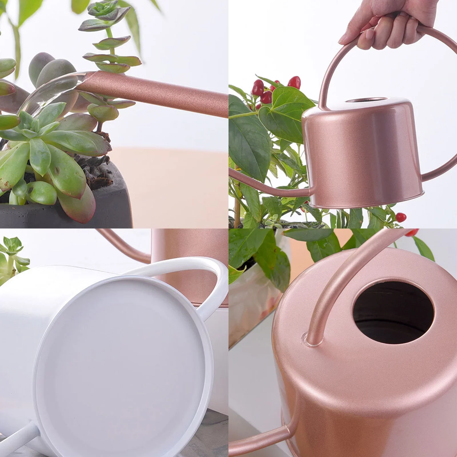Mydays Outdoor 1.3L Exquisite High Quality Stainless Steel Long Spout Watering Can with Ergonomic Handle for Plants Flowers