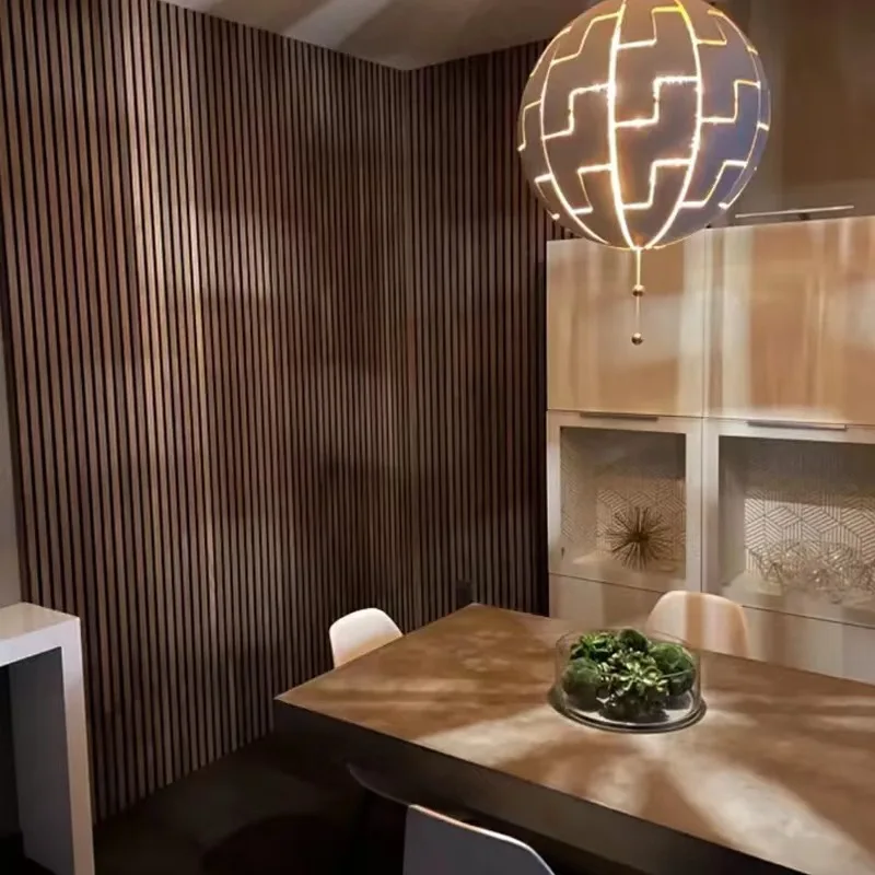 High Quality Polyester Board Wood Sound Absorbing Panel Fireproof Moistureproof Soundproof Wall Wooden Wall Panel Decoration