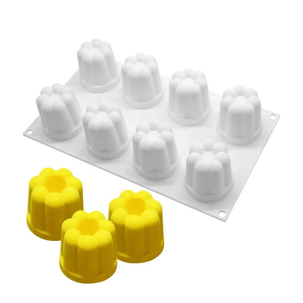 2 in 1 Valentine 6 Cavities rose Flower Silicone Cake Mold Non-stick Round Baking Mold for Soap, Chocolate, Cupcake, Pie