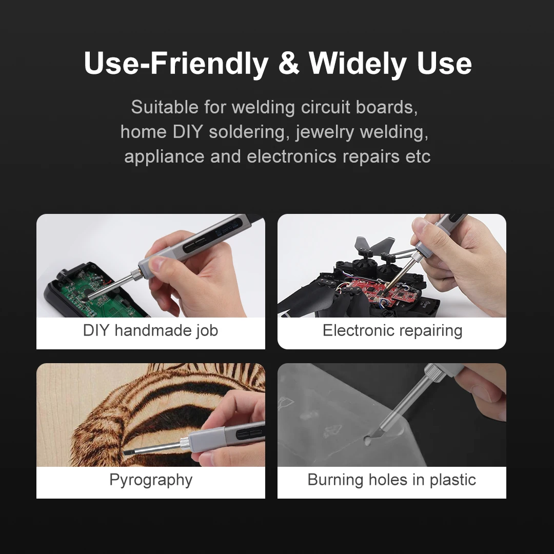 CE FCC ROHS Portable Soldering Irons Kit Smart Digital Welding Station Adjustable Temperature with DC USB Type C