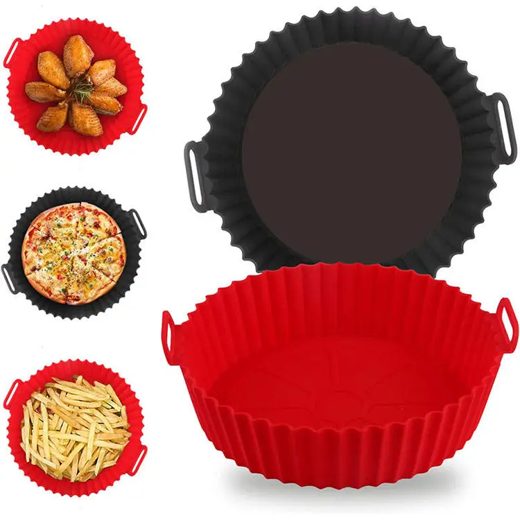 8 inch Reusable Air Fryer Food Safe Dishwasher Microwave Pads Silicone Baking Tray Kitchen Tool Baking Mat Oven Air Fryer Liner