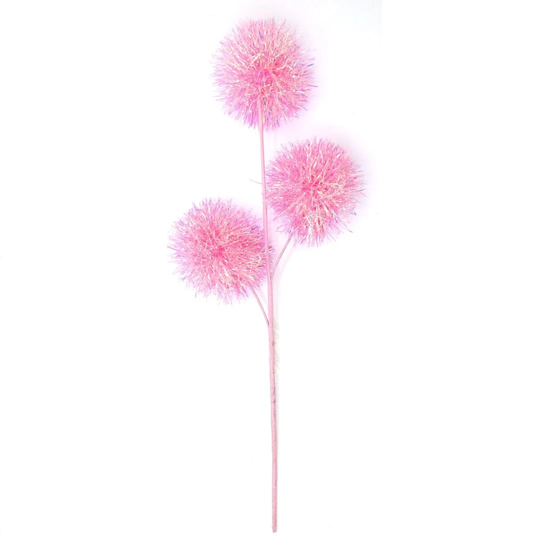 Pink Tinsel Stem for Xmas Deco Sparking Sphere Branch Popular Holiday Decoration 2025 Other Christmas Decorations