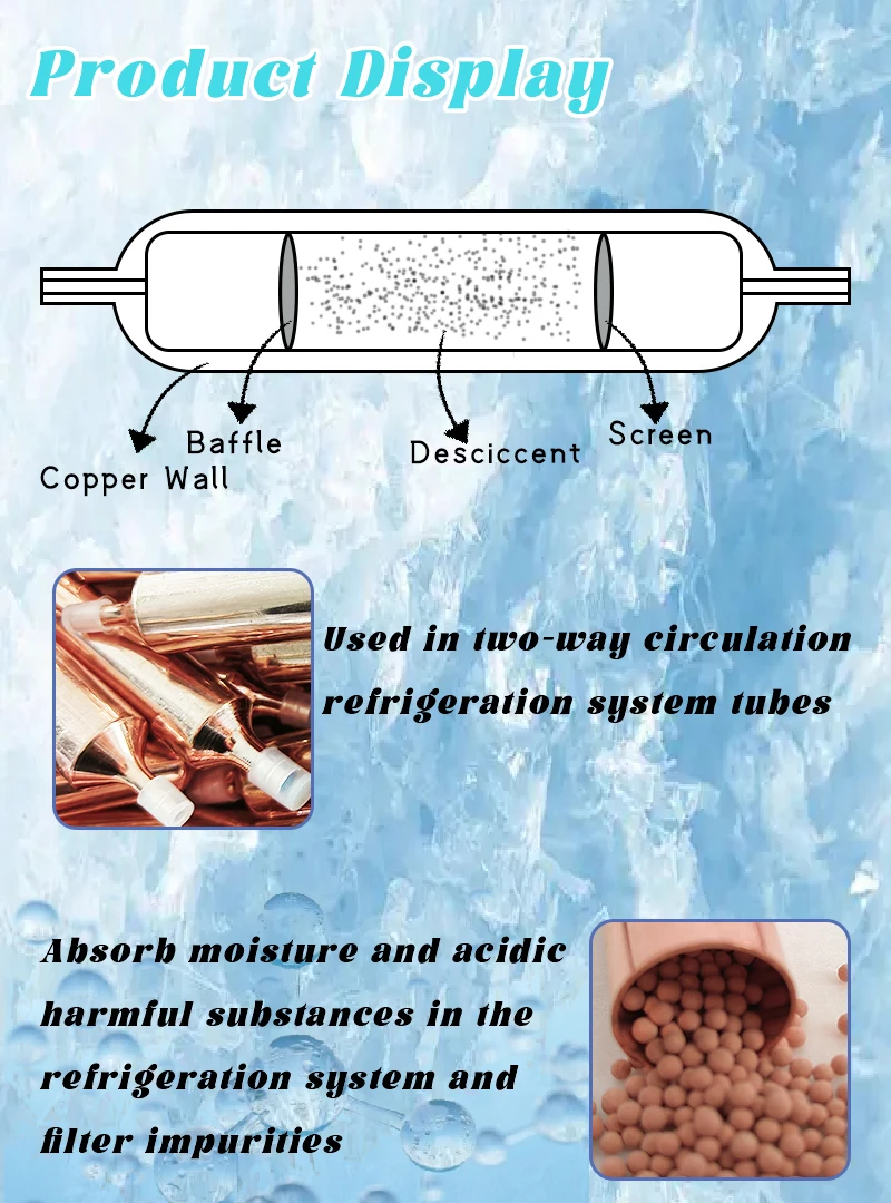 Customized Air Conditioning Copper Filter Drier Refrigeration Liquid Line Filter Drier
