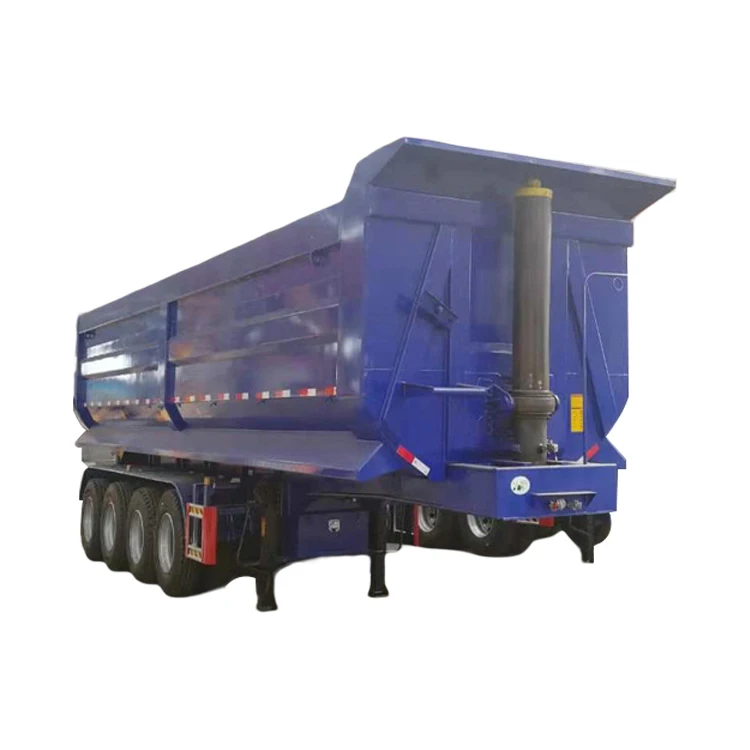China 40 Ton 50 Ton Truck 3axles Side Tipper / Rear Dumper Semi Trailers Tractor Hydraulic Dump Trailer