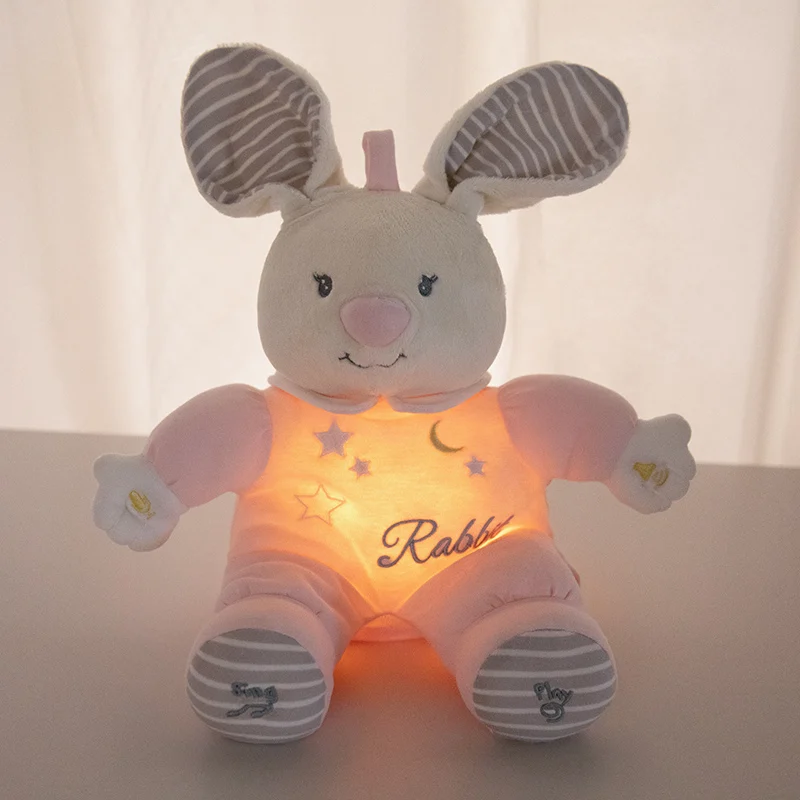 Electronic musical baby toy breathing rabbit toys for children plush toy