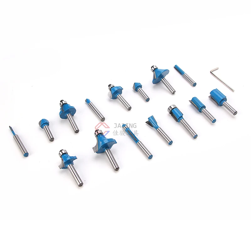 15pcs Wood Working Router Bits Tct Router Bits