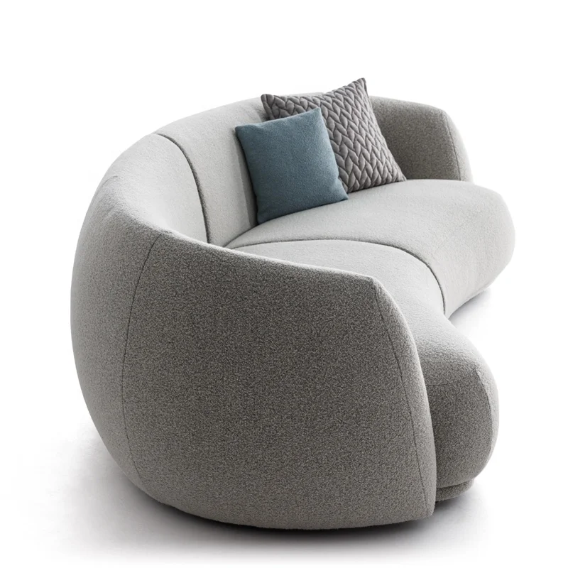Modern fabric round couch arc creative stitching 4-seater sofa Villa home office hotel lobby Design Sectional Sofa