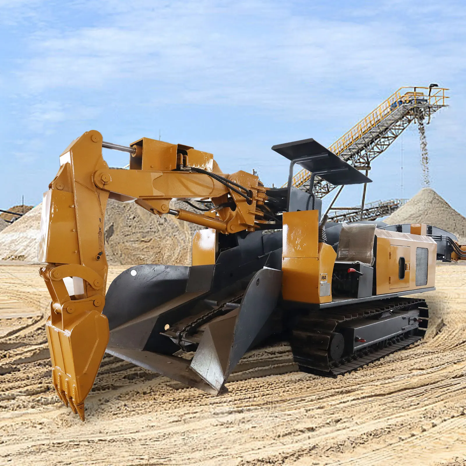 Wide pick-up range Track Haggloader for Metal and Nonmetal Ores Mucking Loader