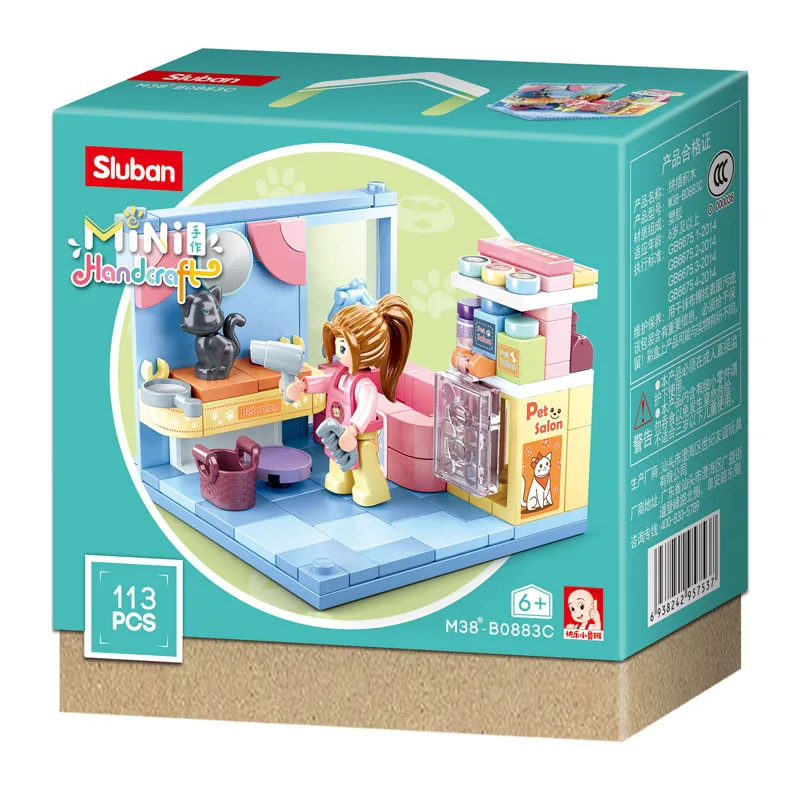 Конструктор sluban mini ручной работы 0883 сборка и вставка для девочек детский игровой домик обучающие игрушки
