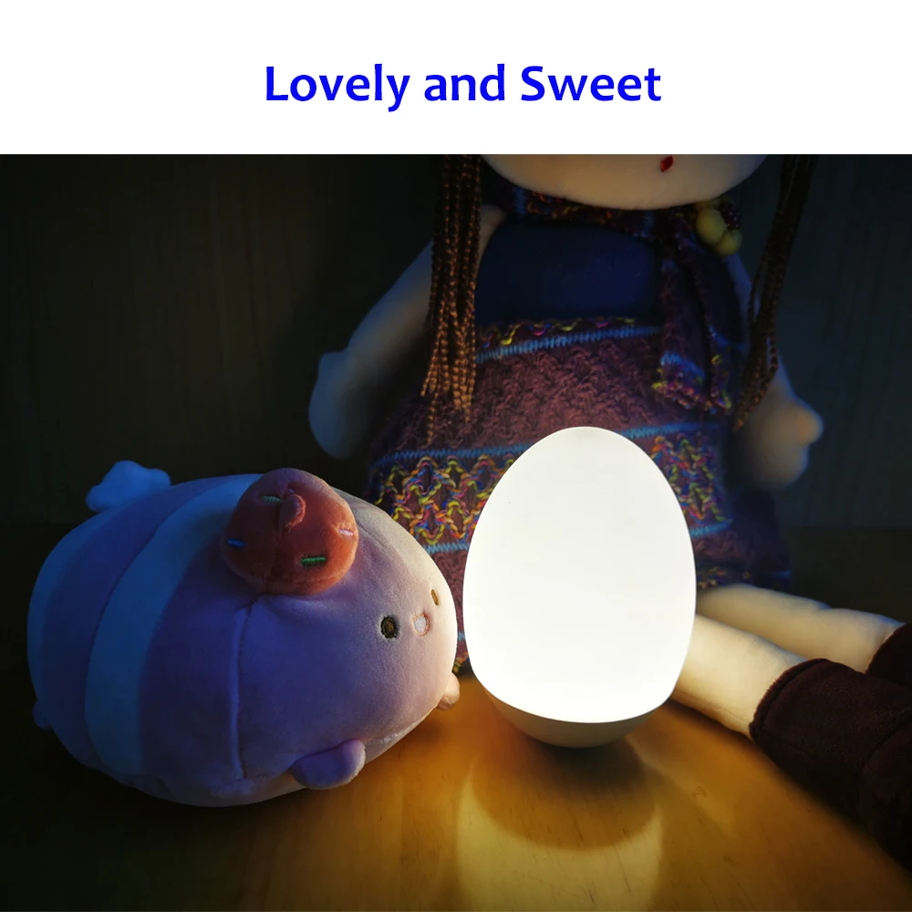 USB Rechargeable Small And Cute Silicone Sway Tumbler Night Light With Touch Control For Kids LED Night Light