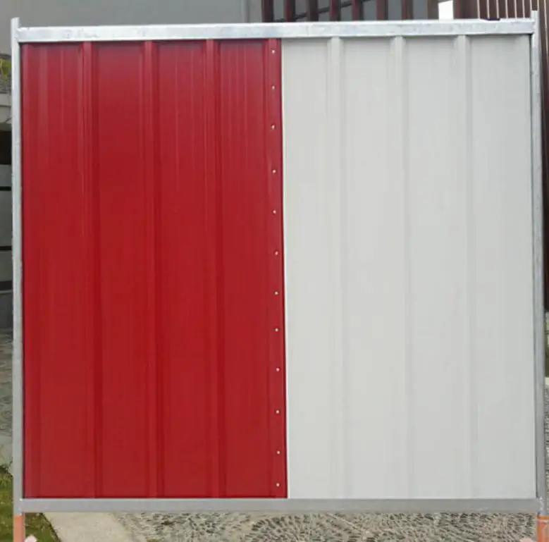 Corrugated Construction Site Steel Hoarding Temporary Colorbond Fence/ Temporary site hoarding combines Steelwall