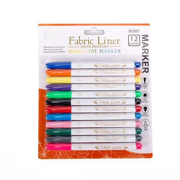 Washable Fabric Markers non toxic Art Fabric Markers Yellow Marker Oil-based Children Marken Pen