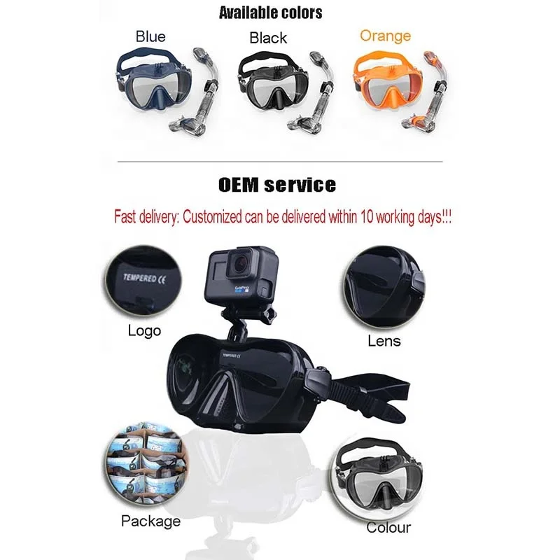 Snorkel Set Silicone Face Mirror Swimming Snorkeling Mask Diving Glasses