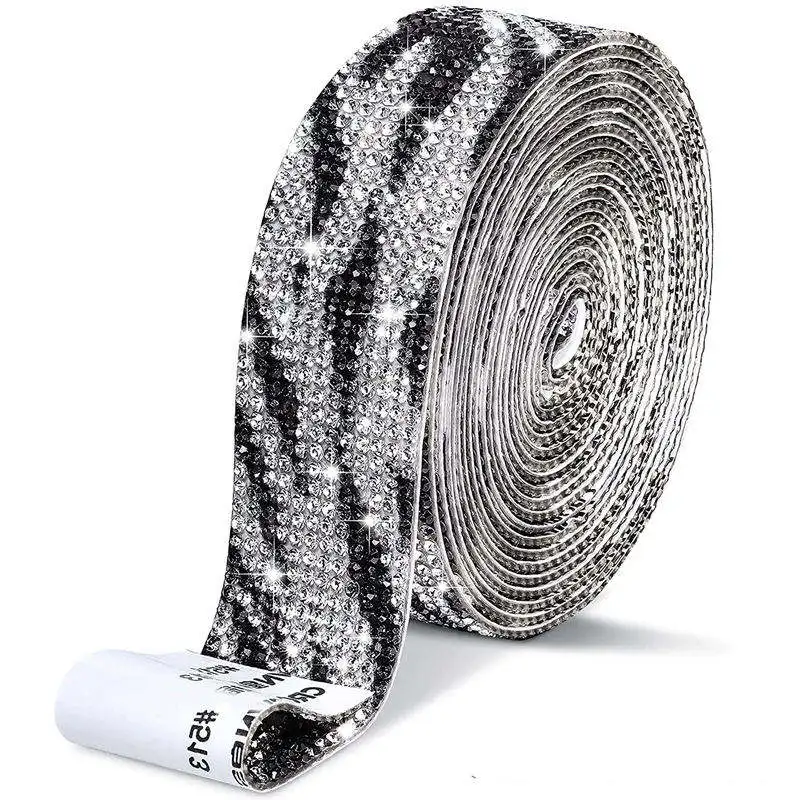 Honor of crystal 1 Yard Self-Adhesive Hot Melt Glue Drill With Crafts DIY Rhinestone Lace Trim Ribbon Resin Mesh