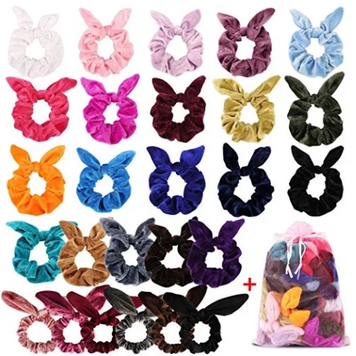 wholesale Velvet Hair Tie for girls kids velvet hair accessories rabbit ear