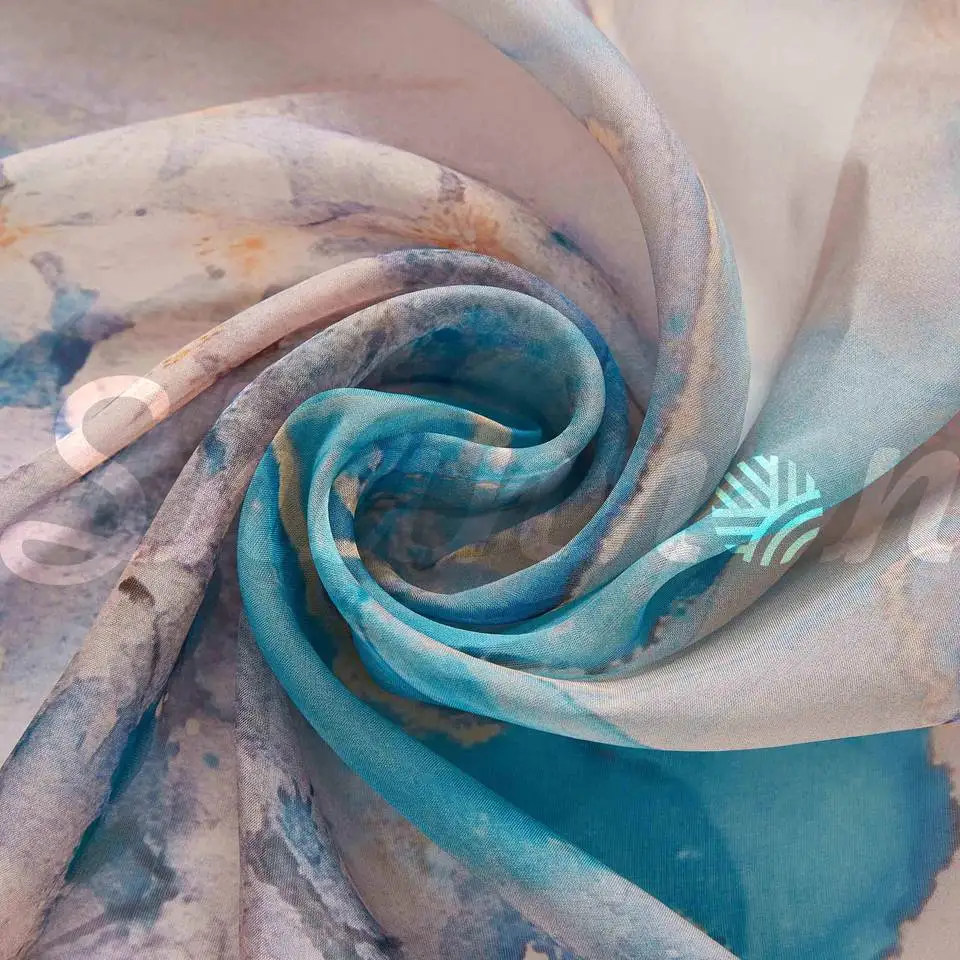 China Wholesale 100% pure mulberry Silk 6mm digital print chiffon fabric for scarf