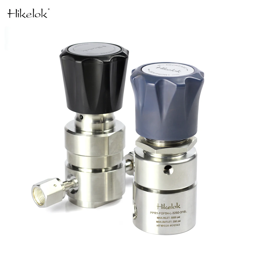 Hikelok High Pressure 3500 psi Stainless Steel Ultrahigh Purity 1/4' Female NPT Reducing Regulator