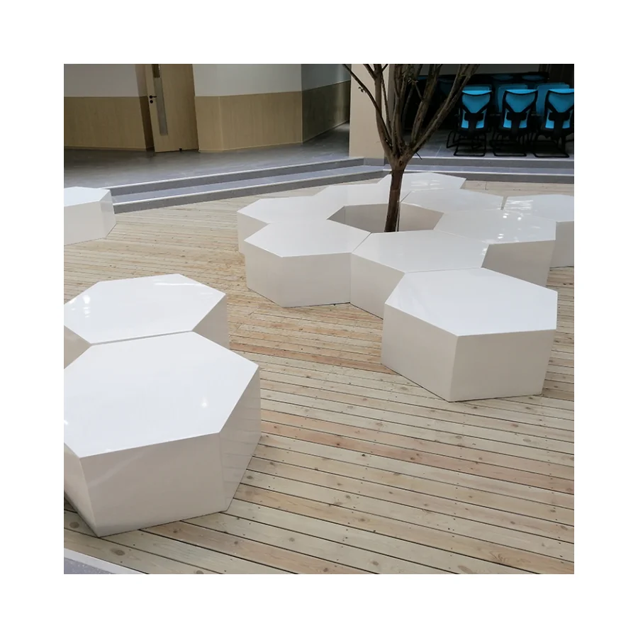 Hexagonal Stool Flower Pot Chair Custom Made Commercial Furniture Chaise Garden Outdoor Waiting Chair