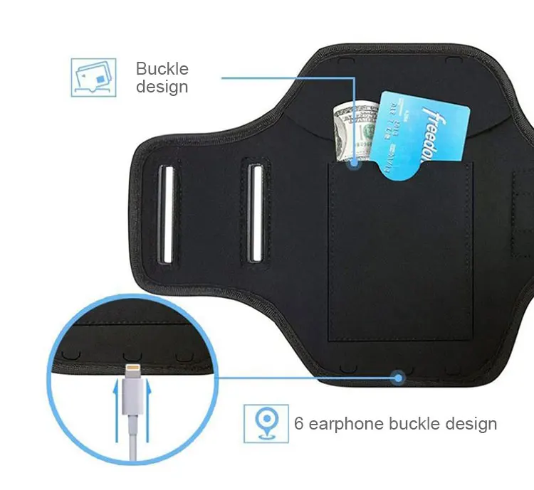 Best Selling Custom Logo Printed Cell Phone Holder Running Armband Sport Armband 6.8 Inch Mobile Arm Band for Large Mobile Phone