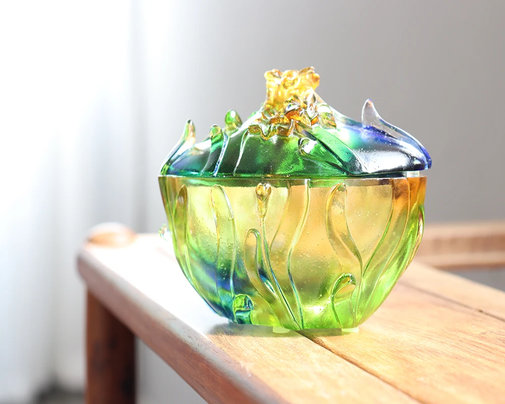 Customized Simple Design Crystal Glass Jewelry Box Crystal Candy Jar For Home  Decoration