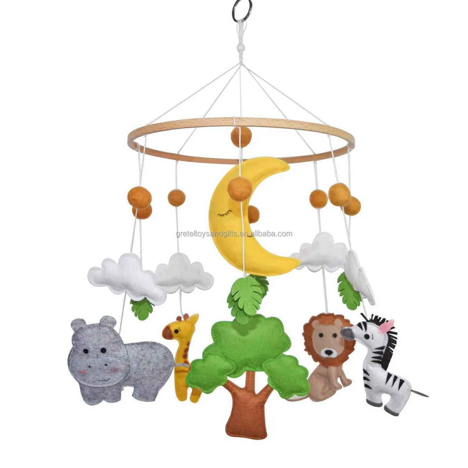 Gretel Baby  Mobile Hanging Toys Nursery Decor  baby Mobile Felt for Crib Baby Mobile Holz Quran