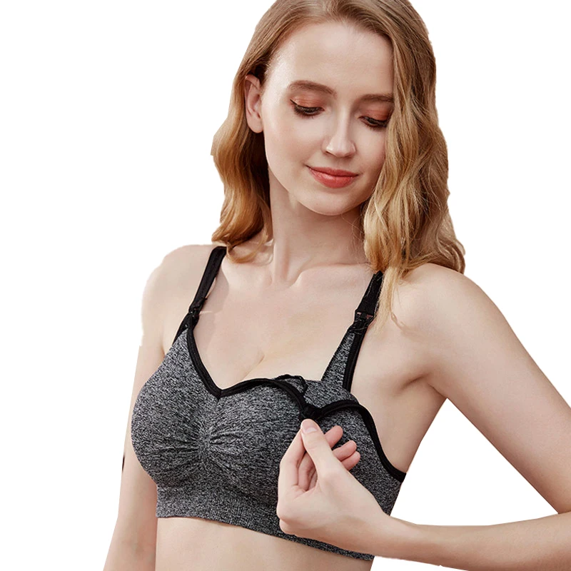 Nursing Bras Pregnant Women Wire Support Seamless Cotton Breast Padded Plus Size Maternity Bra Breastfeeding Baby Moms Feeding