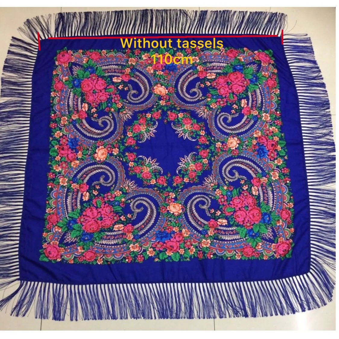 2022 New ethnic style many colors russian headscarf customized size russian square scarf