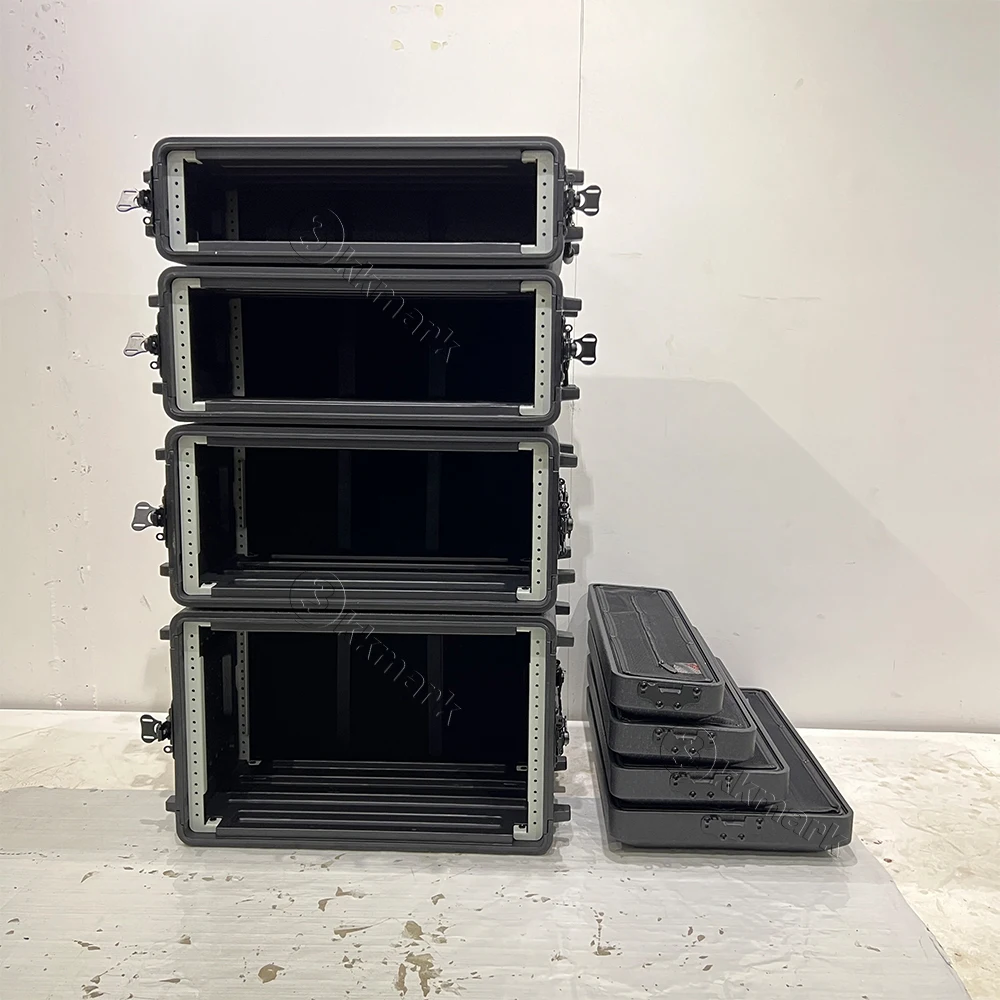 2U 3U 4U 6U 8U 10U 12U 14U 16U Equipment Tool Amplifier Rack PE HDPE Plastic flight case for Wireless microphone