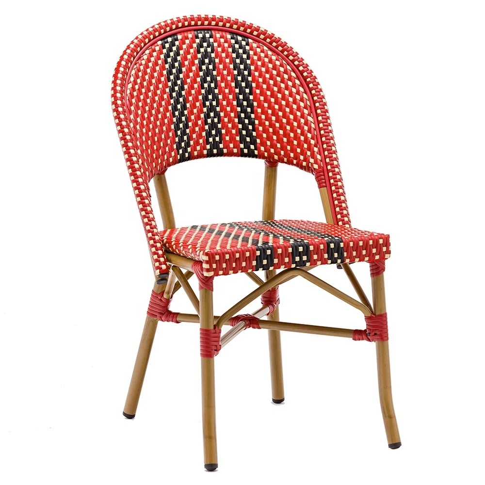 french cafe bistro chair aluminum rattan modern furniture for dining