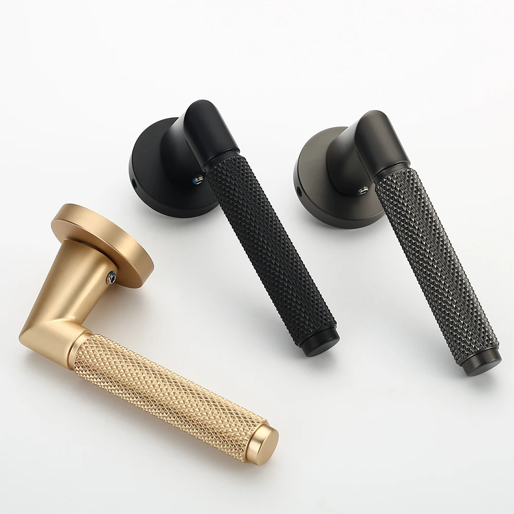 Filta Gold Door Handle Luxury Knurled  Interior Door Lever Handle