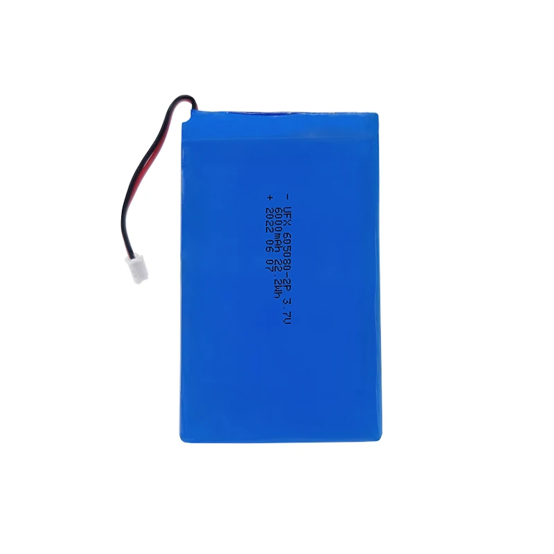 China Li-ion Cell Manufacturer OEM High Voltage Battery UFX 605080-2P 6000mAh 3.7V Li-ion Battery Pack