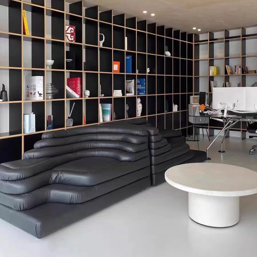 Terraced Sofa Leather Beauty Salon Special-shaped Module Combination Clothing Store Internet Celebrity Live Broadcast Room