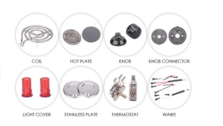 Home kitchen appliance 1000W electric cooking single hot plate with coil heating tube for Family Cooking