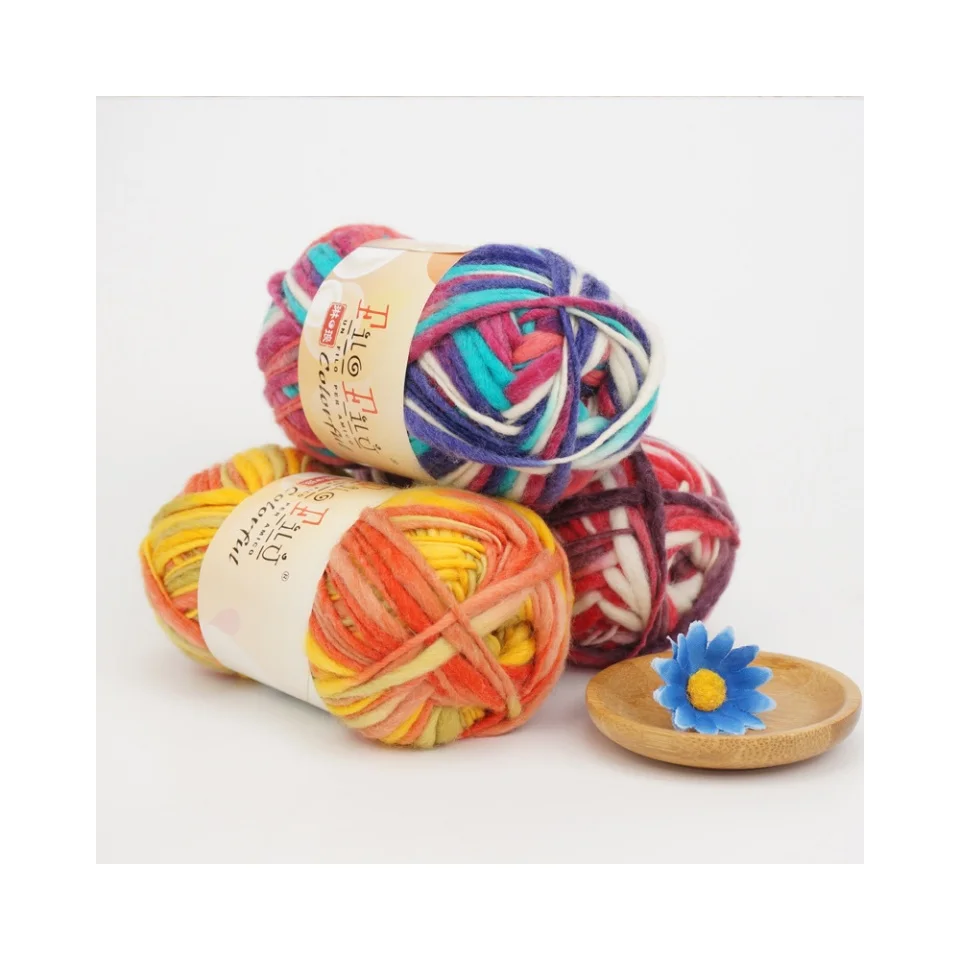 High quality bulk stock autumn and winter short 100% wool medium thick hand-knitted scarf line