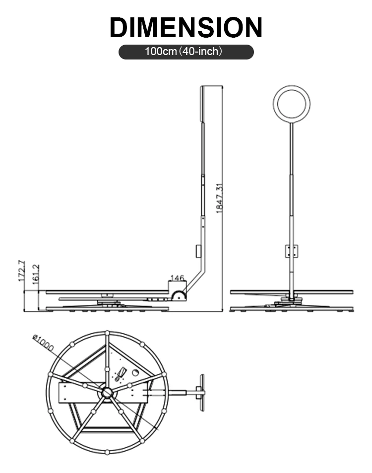 Flight case optional slow motion photobooth 100cm/40 inch 360 degree video booth for event / wedding
