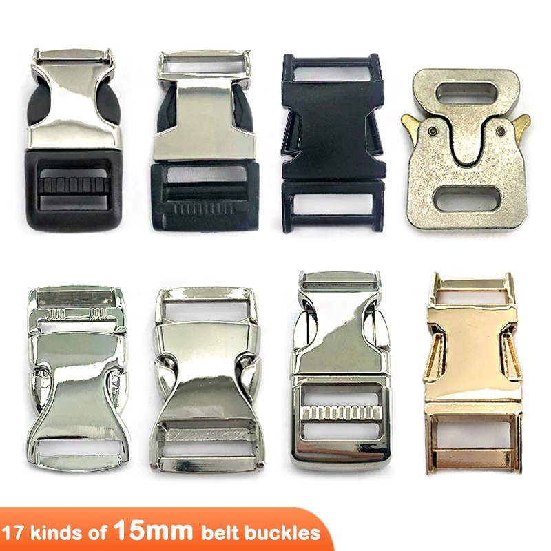 Factory wholesale Zinc alloy luggage buckle bag adjustment 15mm belt buckle