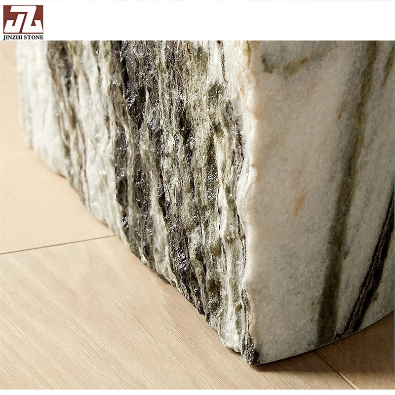 Modern Classic White Panda round Marble Coffee Table Base Calcite Stone Dining Kitchen Tea Tables Living Room Furniture Series